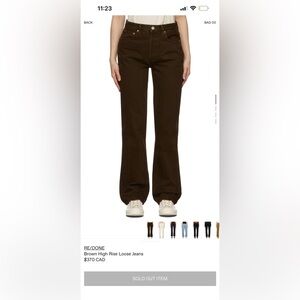 RE/DONE Brown Jeans
